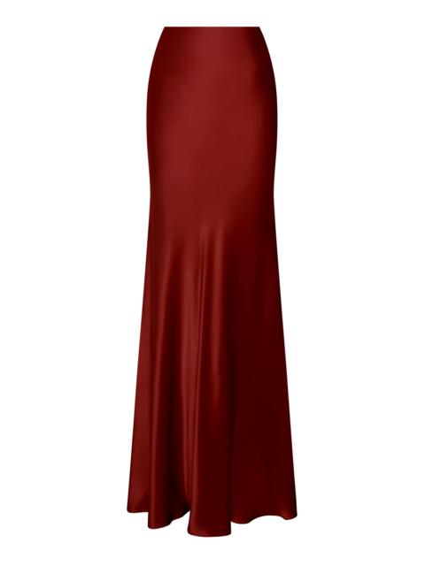Sublimes Silk-Charmeuse Maxi Skirt red