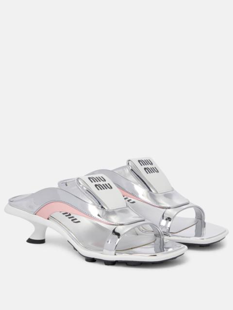 Metallic leather sandals