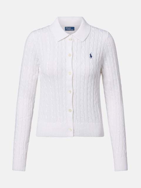 Cable-knit cotton cardigan