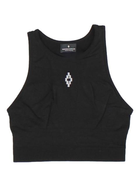 logo-embroidered seamless top