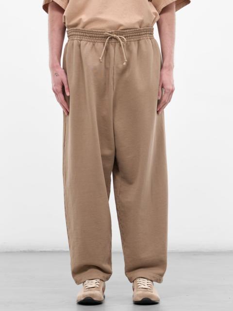 Beige Cotton Baggy Sweatpants