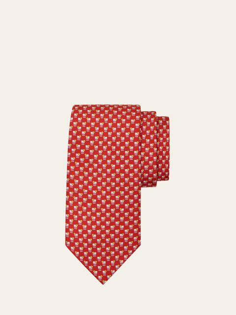 Men's Cocktail-Print Silk Tie