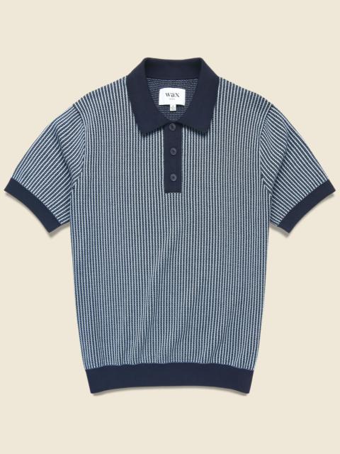 Ladder Stripe Turin Polo - Navy