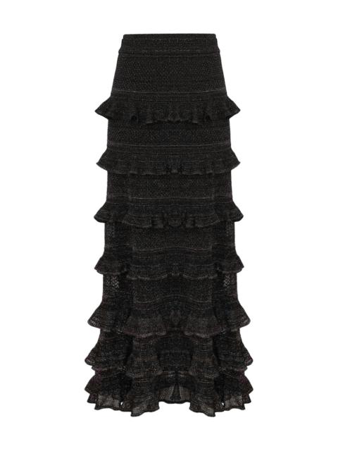 REBELLION FRILL MIDI SKIRT