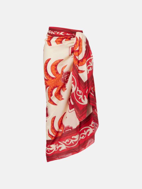 Cotton printed beach cover-up