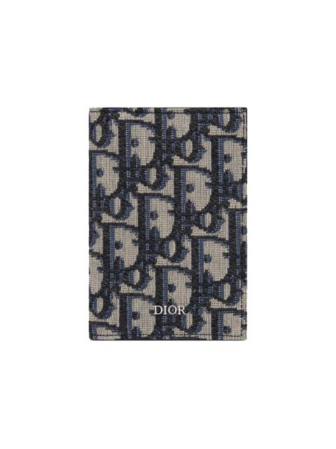 Dior Card Holder Bi-Fold Oblique Jacquard Beige/Black