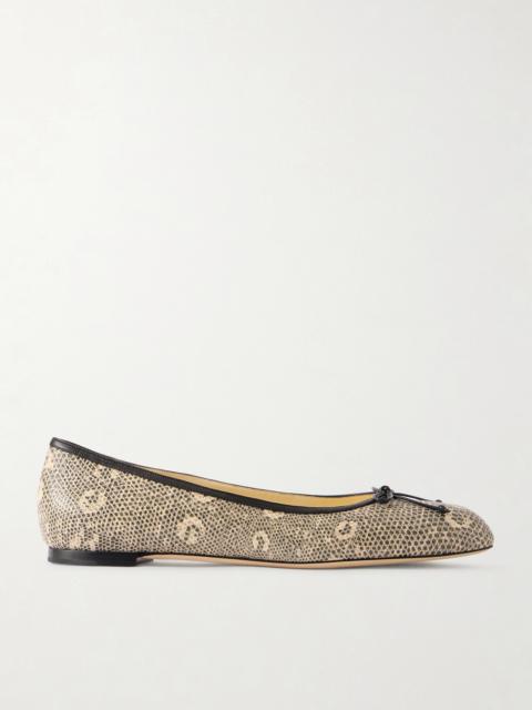 Veralli Lizard-effect Leather Ballet Flats