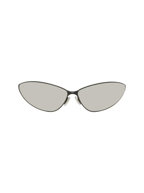 Black Razor Cat Eye Metal Sunglasses