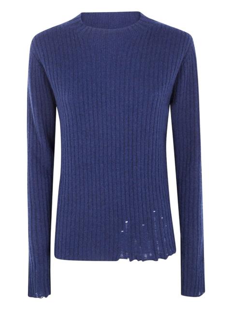 ribbed frayed sweater