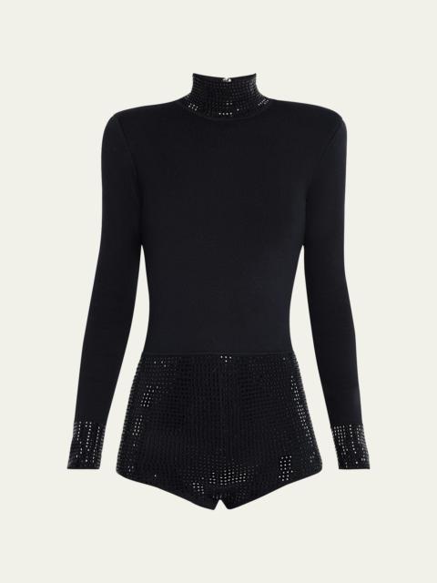 Bethanie Rhinestone Turtleneck Romper