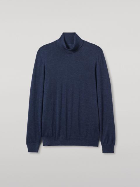 Fin Navy Cashmere Roll Neck Jumper