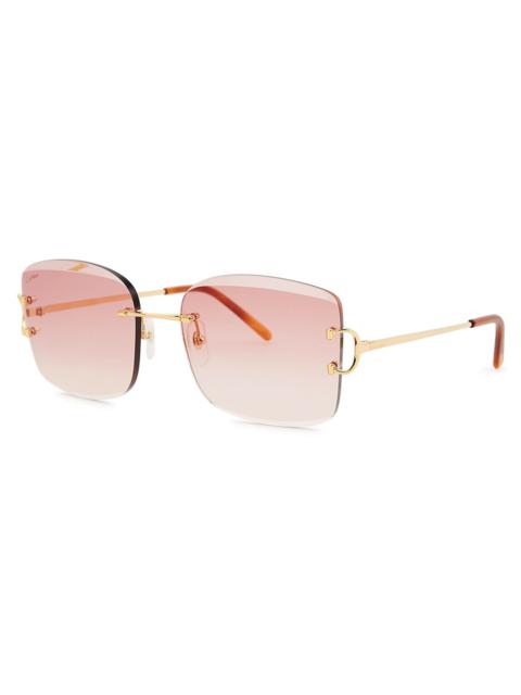 Cartier Signature C De Cartier Rimless Square-frame Sunglasses