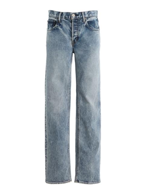 Wellesley Stretch Low-Rise Straight-Leg Jeans light wash