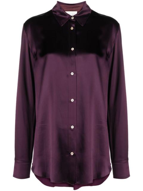 satin-finish long-sleeve shirt