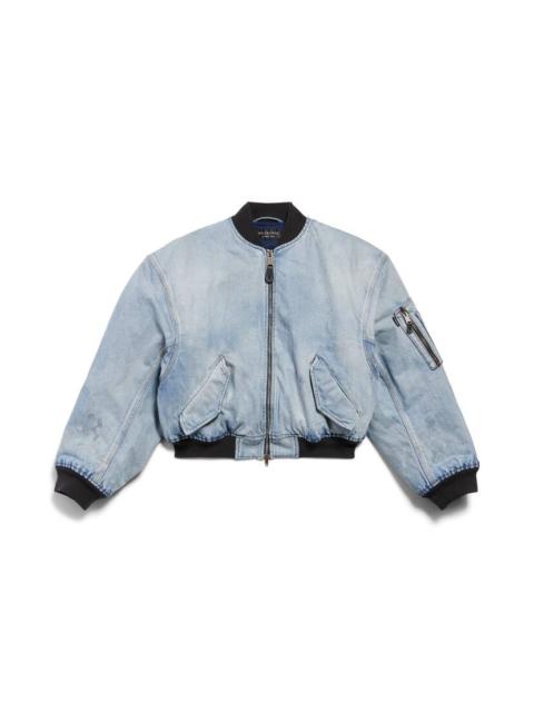 Women's Standard Bomber Jacket in Dirty Light Blue