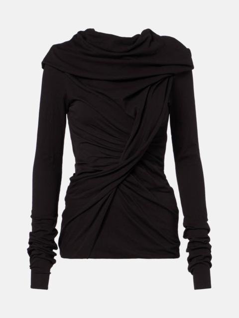 Off-shoulder cotton-blend jersey top