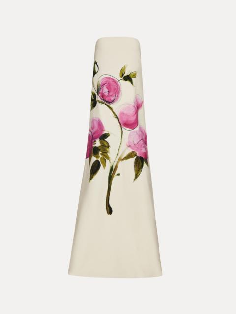 PAINTED ROSES STRAPLESS GOWN