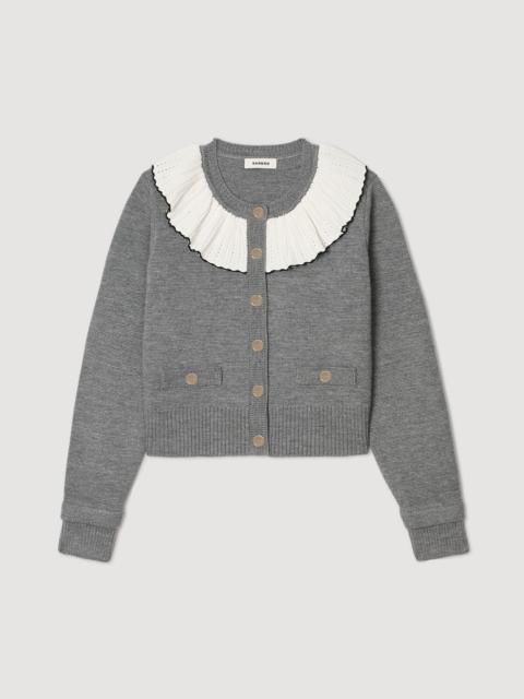 CARDIGAN WITH CONTRAST COLLAR
