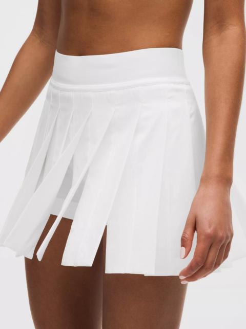 Peek-A-Boo Pleat Mid-Rise Tennis Skirt