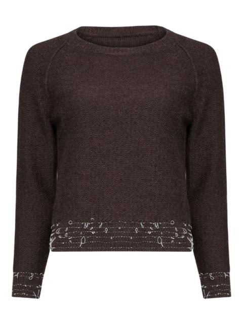 crew neck long-sleeve cardigan