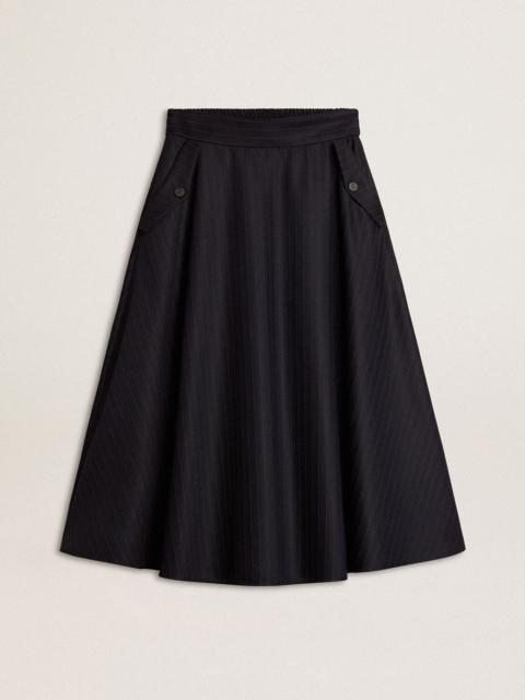 Women’s midnight blue wool skirt