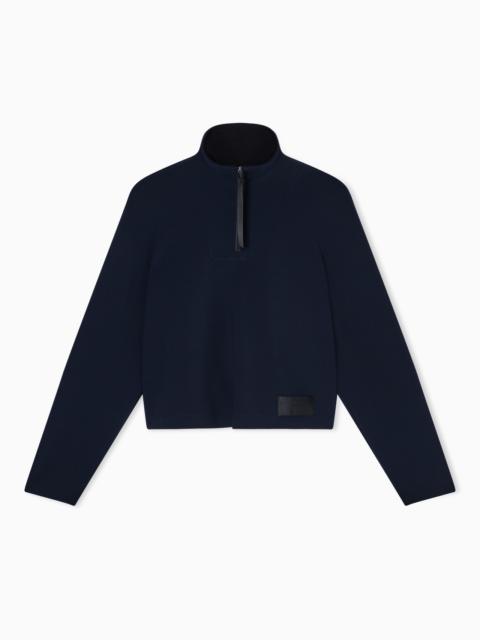 CRÊPE-JERSEY, ZIP-UP SWEATSHIRT