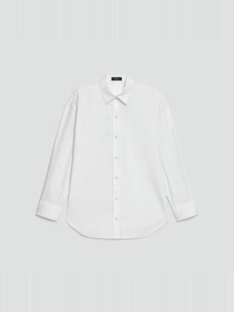Button-Back Shirt in Relaxed Poplin