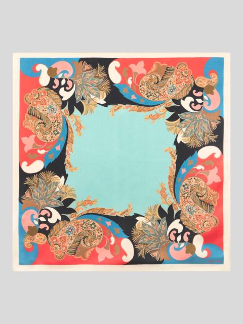 SILK SCARF WITH FLORAL PAISLEY MOTIF