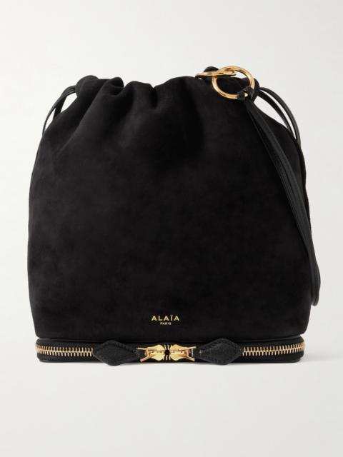 Le Pochon Leather-trimmed Suede Shoulder Bag