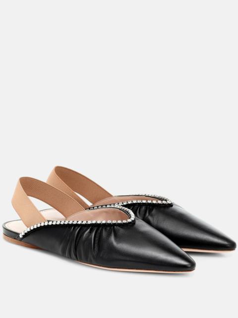 Leather slingback ballet flats