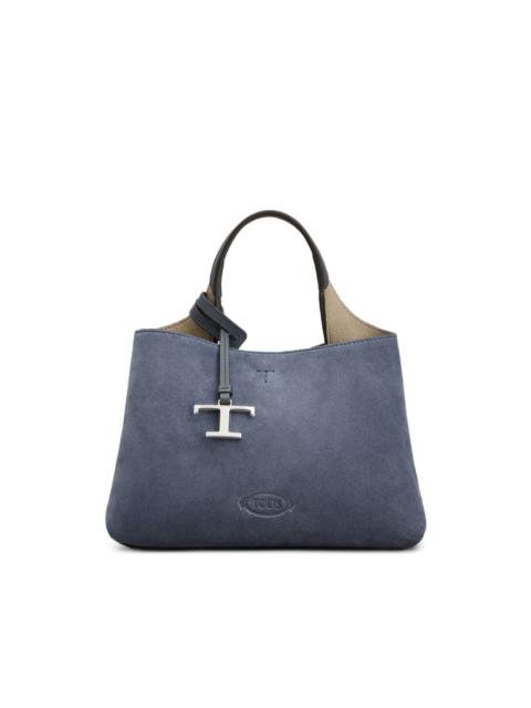 suede logo-appliqué tote bag