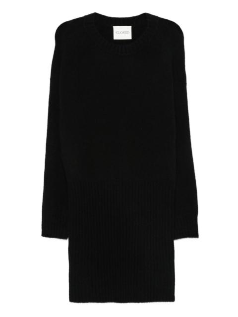 crew-neck knit midi dress