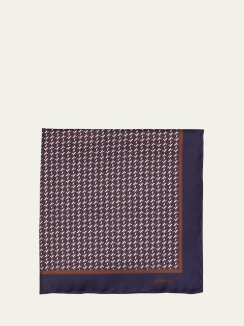 Men's Geometric Zig-Zag Silk Pocket Square