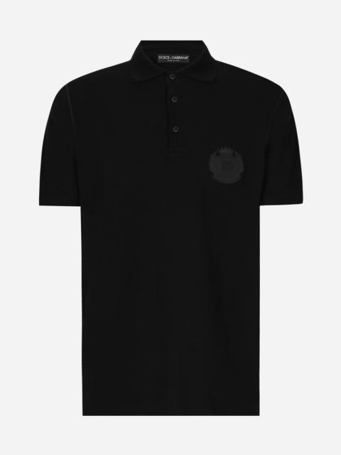 Cotton polo-shirt with DG logo embroidery