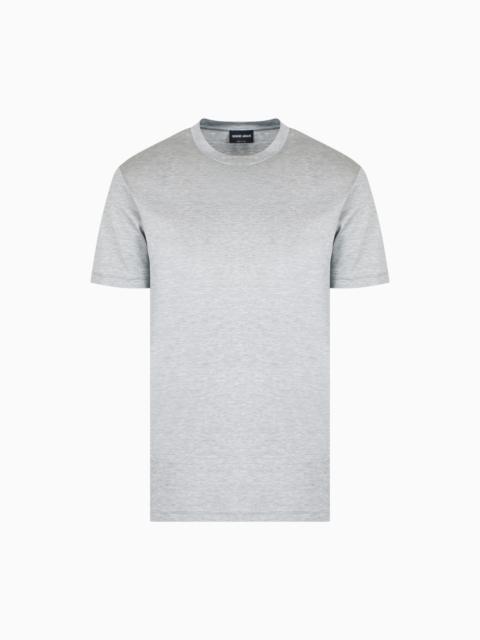 PLAIN-KNIT JERSEY T-SHIRT IN A SILK-AND-COTTON BLEND