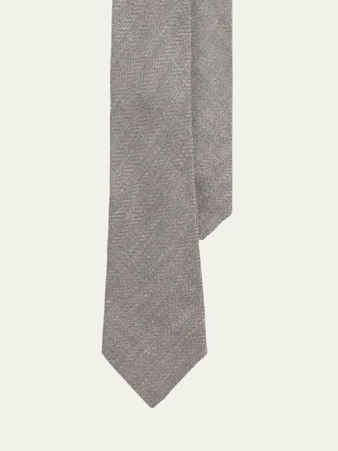 Men's Solid Textured Wool Tie