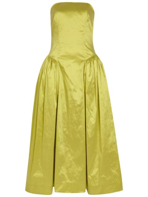 Simone Rocha Strapless Taffeta Midi Dress