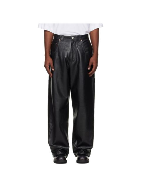Black Hip-Hop Leather Pants