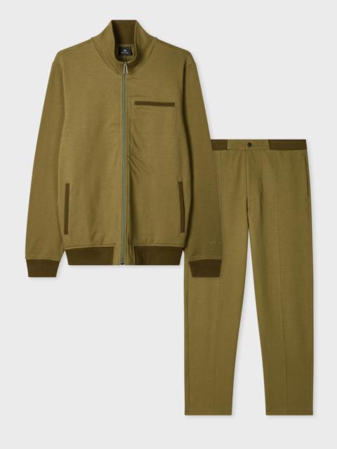 Cotton-Blend Khaki Zip Co-ord