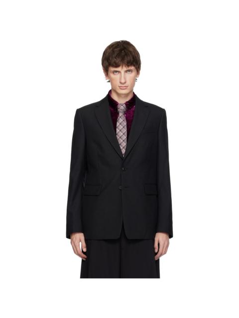 Black Slim Fit Wool Blazer