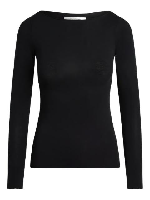 long-sleeve boat-neck top