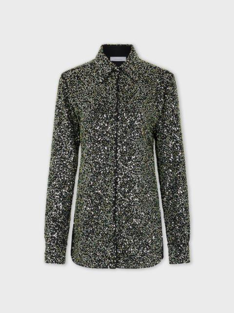 SHIRT IN CREPE WITH SEQUIN EMBROIDERY DETAILS