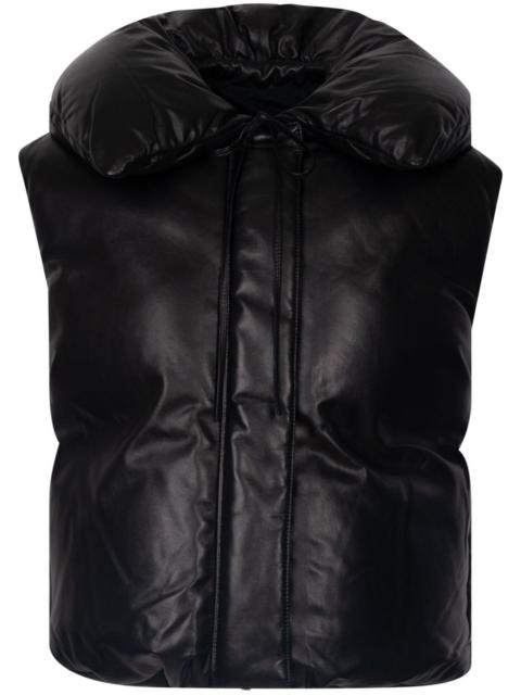 leather padded gilet