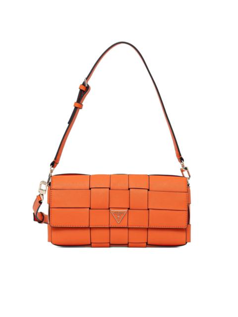 woven logo-plaque satchel bag