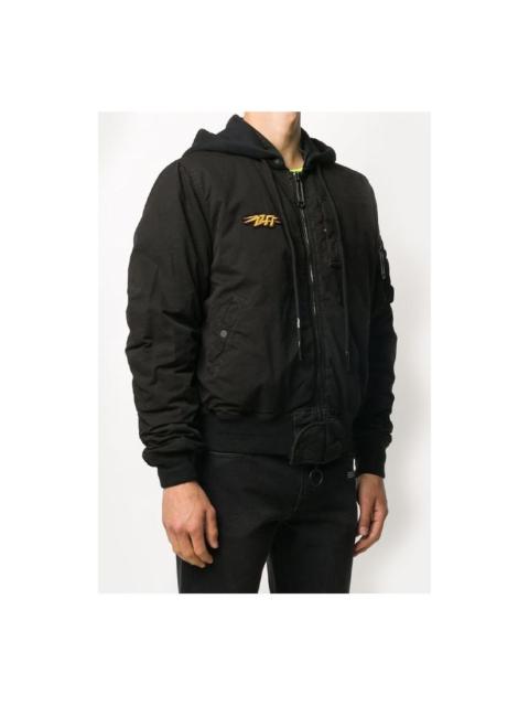 Off-White Stencil Arrows Motif Hooded Bomber Jacket OMEH017E20FAB0011001