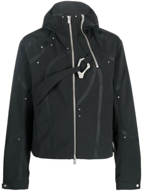 zip-up hooded jacket