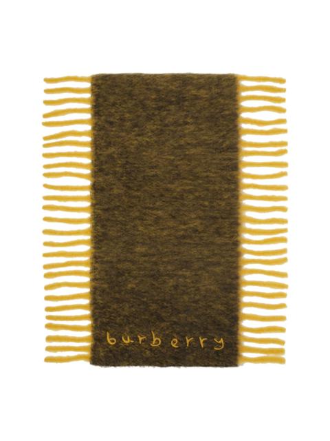 Yellow & Khaki Alpaca Wool Blend Happy Scarf