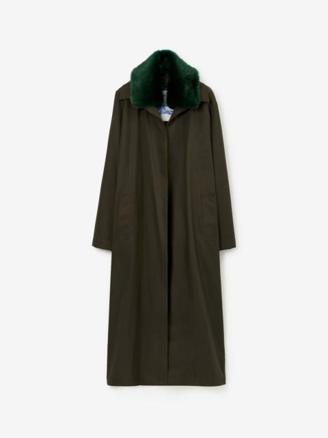 Faux Fur Collar Car Coat