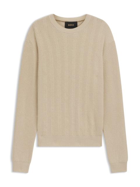 WOOL-CASHMERE SWEATER WITH MIXED STRUCTURES