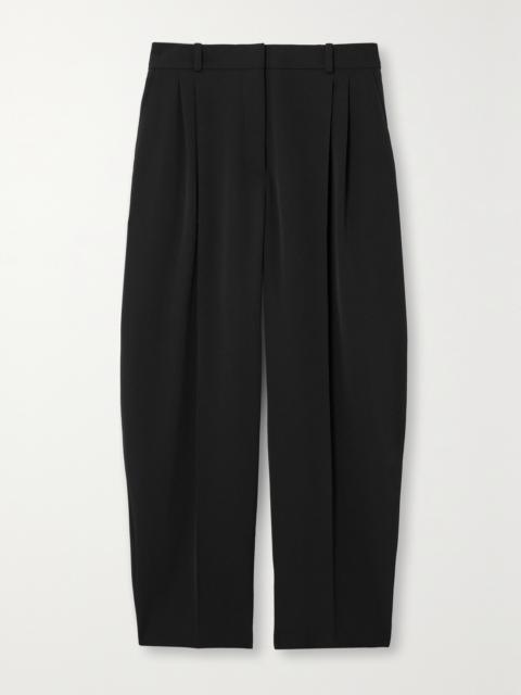 Cropped Pleated Wool-blend Tapered Pants